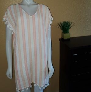 New linen beach cover dress sz L